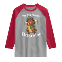 Oktoberfest On My Wurst Behavior Raglan Shirt Funny German - Wonder Print Shop