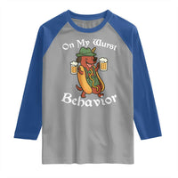 Oktoberfest On My Wurst Behavior Raglan Shirt Funny German - Wonder Print Shop