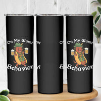 Oktoberfest On My Wurst Behavior Skinny Tumbler Funny German - Wonder Print Shop