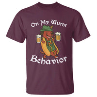 Oktoberfest On My Wurst Behavior T Shirt Funny German - Wonder Print Shop