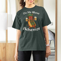 Oktoberfest On My Wurst Behavior T Shirt For Women Funny German - Wonder Print Shop