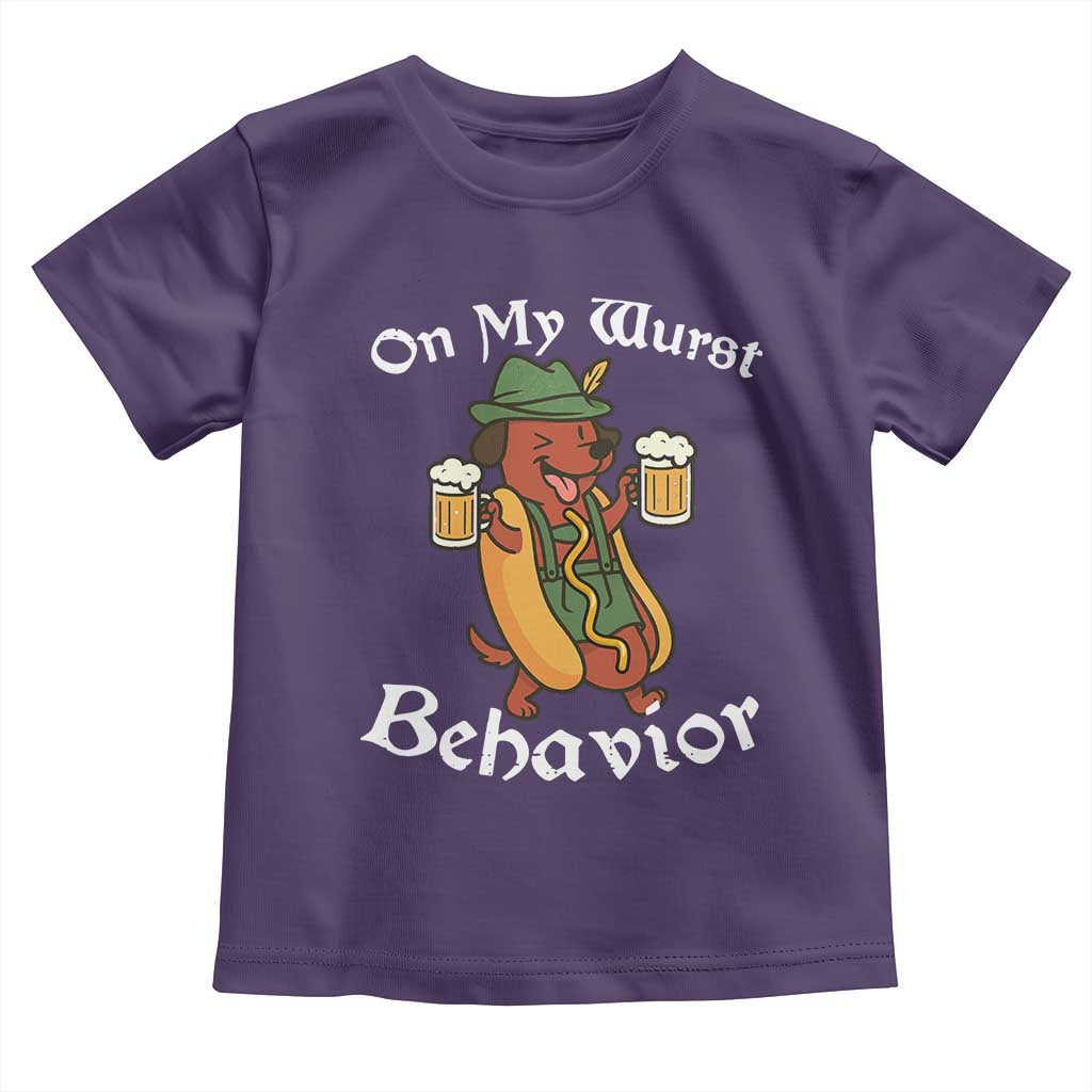 Oktoberfest On My Wurst Behavior Toddler T Shirt Funny German - Wonder Print Shop