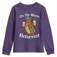 Oktoberfest On My Wurst Behavior Youth Sweatshirt Funny German - Wonder Print Shop
