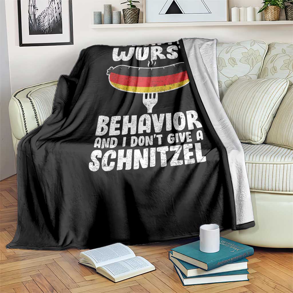Oktoberfest On My Wurst Behavior Throw Blanket Dont Give Schnitzel Funny German - Wonder Print Shop