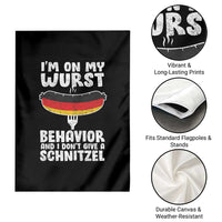 Oktoberfest On My Wurst Behavior Garden Flag Dont Give Schnitzel Funny German - Wonder Print Shop