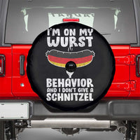 Oktoberfest On My Wurst Behavior Spare Tire Cover Dont Give Schnitzel Funny German - Wonder Print Shop