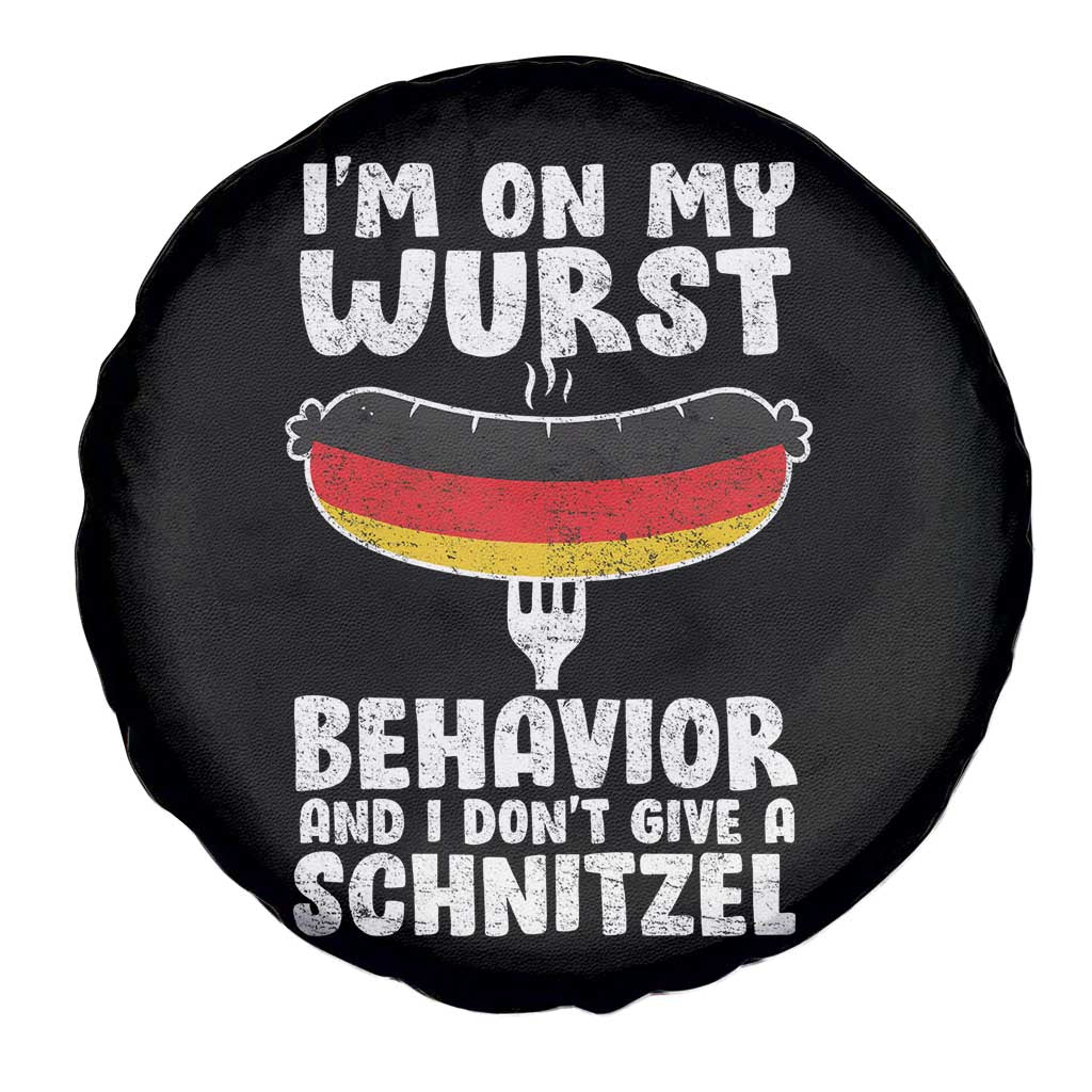Oktoberfest On My Wurst Behavior Spare Tire Cover Dont Give Schnitzel Funny German - Wonder Print Shop