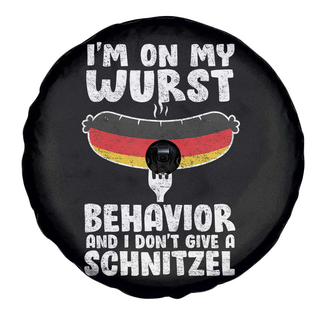 Oktoberfest On My Wurst Behavior Spare Tire Cover Dont Give Schnitzel Funny German - Wonder Print Shop