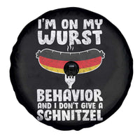 Oktoberfest On My Wurst Behavior Spare Tire Cover Dont Give Schnitzel Funny German - Wonder Print Shop