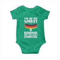 Oktoberfest On My Wurst Behavior Baby Onesie Dont Give Schnitzel Funny German - Wonder Print Shop