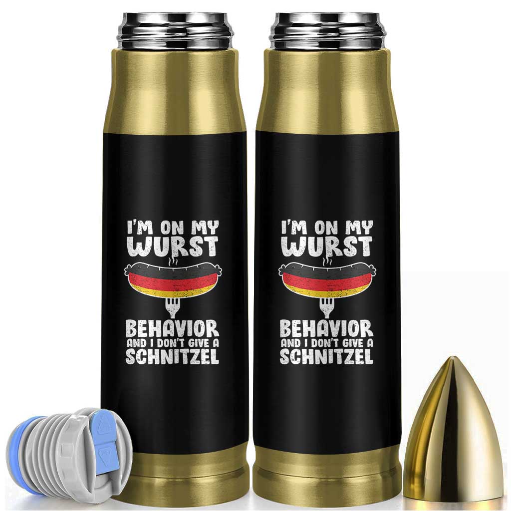 Oktoberfest On My Wurst Behavior Bullet Tumbler Dont Give Schnitzel Funny German - Wonder Print Shop
