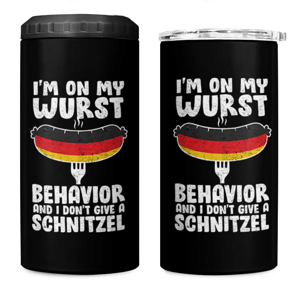Oktoberfest On My Wurst Behavior 4 in 1 Can Cooler Tumbler Dont Give Schnitzel Funny German - Wonder Print Shop