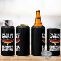 Oktoberfest On My Wurst Behavior 4 in 1 Can Cooler Tumbler Dont Give Schnitzel Funny German - Wonder Print Shop