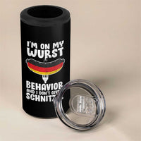 Oktoberfest On My Wurst Behavior 4 in 1 Can Cooler Tumbler Dont Give Schnitzel Funny German - Wonder Print Shop