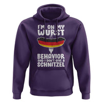 Oktoberfest On My Wurst Behavior Hoodie Dont Give Schnitzel Funny German - Wonder Print Shop