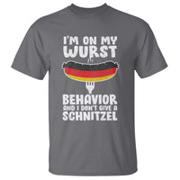 Oktoberfest On My Wurst Behavior T Shirt Dont Give Schnitzel Funny German - Wonder Print Shop