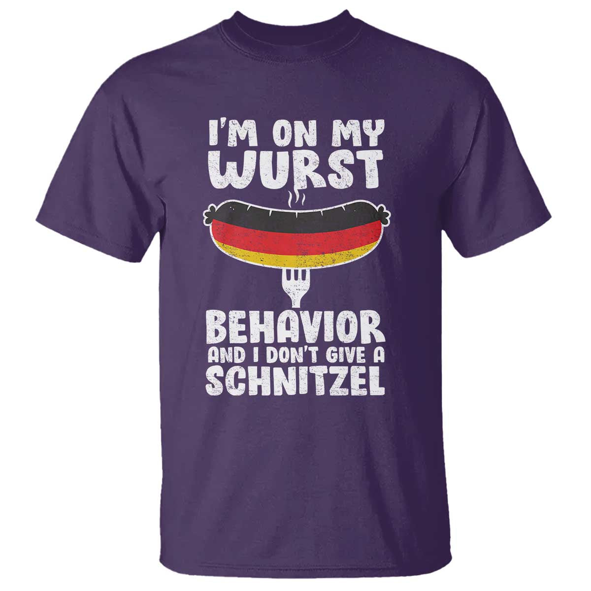 Oktoberfest On My Wurst Behavior T Shirt Dont Give Schnitzel Funny German - Wonder Print Shop
