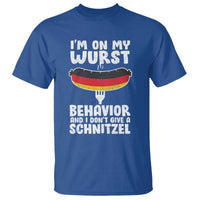 Oktoberfest On My Wurst Behavior T Shirt Dont Give Schnitzel Funny German - Wonder Print Shop