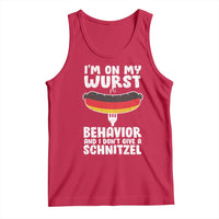 Oktoberfest On My Wurst Behavior Tank Top Dont Give Schnitzel Funny German - Wonder Print Shop
