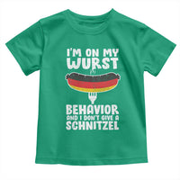 Oktoberfest On My Wurst Behavior Toddler T Shirt Dont Give Schnitzel Funny German - Wonder Print Shop