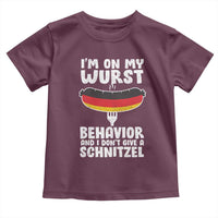 Oktoberfest On My Wurst Behavior Toddler T Shirt Dont Give Schnitzel Funny German - Wonder Print Shop
