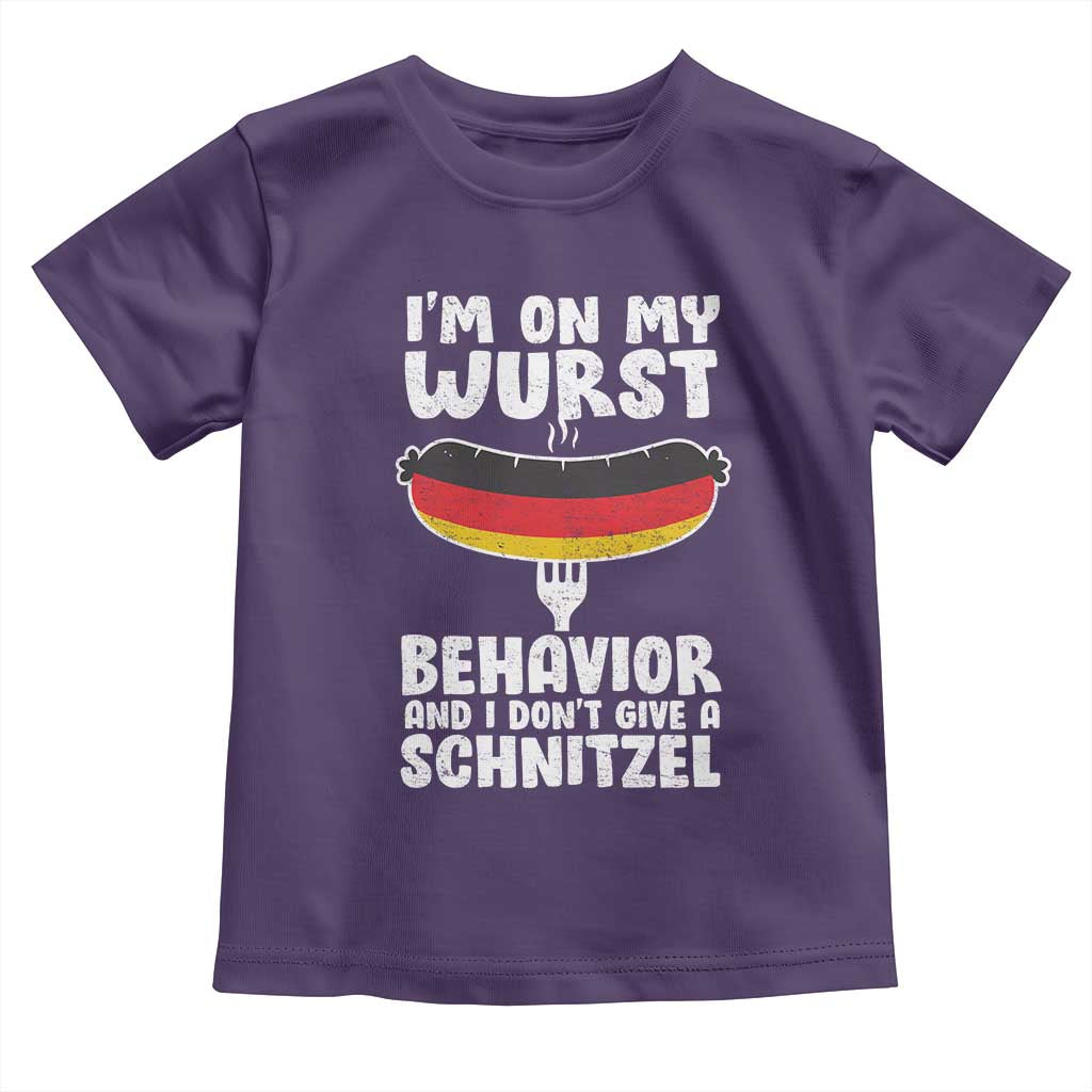 Oktoberfest On My Wurst Behavior Toddler T Shirt Dont Give Schnitzel Funny German - Wonder Print Shop