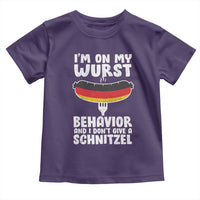 Oktoberfest On My Wurst Behavior Toddler T Shirt Dont Give Schnitzel Funny German - Wonder Print Shop
