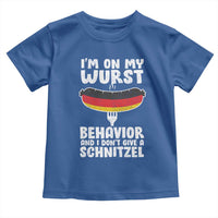 Oktoberfest On My Wurst Behavior Toddler T Shirt Dont Give Schnitzel Funny German - Wonder Print Shop