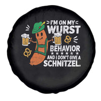 Funny Oktoberfest Spare Tire Cover On My Wurst Behavior Sarcastic German - Wonder Print Shop