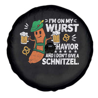 Funny Oktoberfest Spare Tire Cover On My Wurst Behavior Sarcastic German - Wonder Print Shop