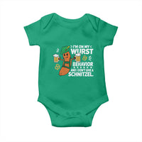 Funny Oktoberfest Baby Onesie On My Wurst Behavior Sarcastic German - Wonder Print Shop