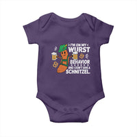 Funny Oktoberfest Baby Onesie On My Wurst Behavior Sarcastic German - Wonder Print Shop