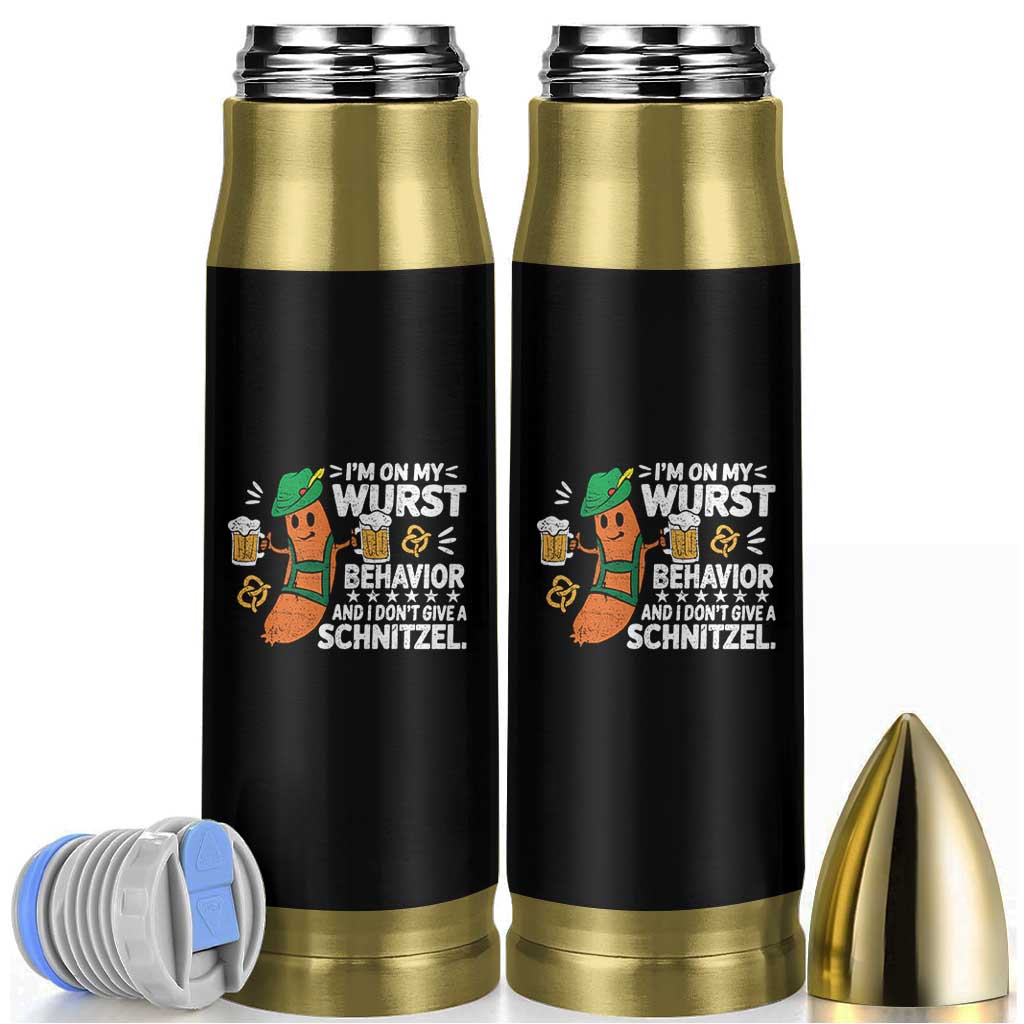 Funny Oktoberfest Bullet Tumbler On My Wurst Behavior Sarcastic German - Wonder Print Shop