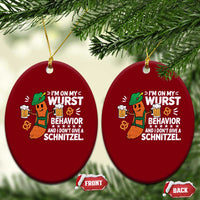 Funny Oktoberfest Ceramic Ornament On My Wurst Behavior Sarcastic German - Wonder Print Shop