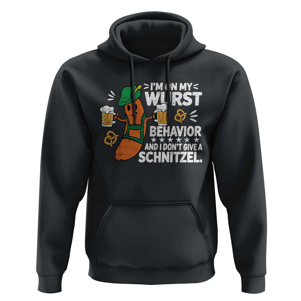Funny Oktoberfest Hoodie On My Wurst Behavior Sarcastic German - Wonder Print Shop