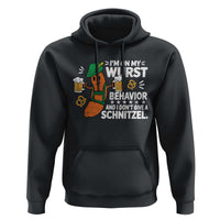 Funny Oktoberfest Hoodie On My Wurst Behavior Sarcastic German - Wonder Print Shop