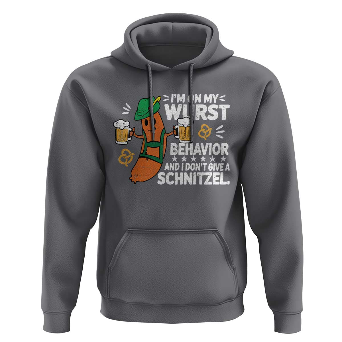 Funny Oktoberfest Hoodie On My Wurst Behavior Sarcastic German - Wonder Print Shop