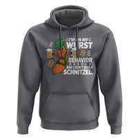 Funny Oktoberfest Hoodie On My Wurst Behavior Sarcastic German - Wonder Print Shop