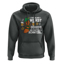 Funny Oktoberfest Hoodie On My Wurst Behavior Sarcastic German - Wonder Print Shop