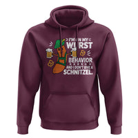 Funny Oktoberfest Hoodie On My Wurst Behavior Sarcastic German - Wonder Print Shop