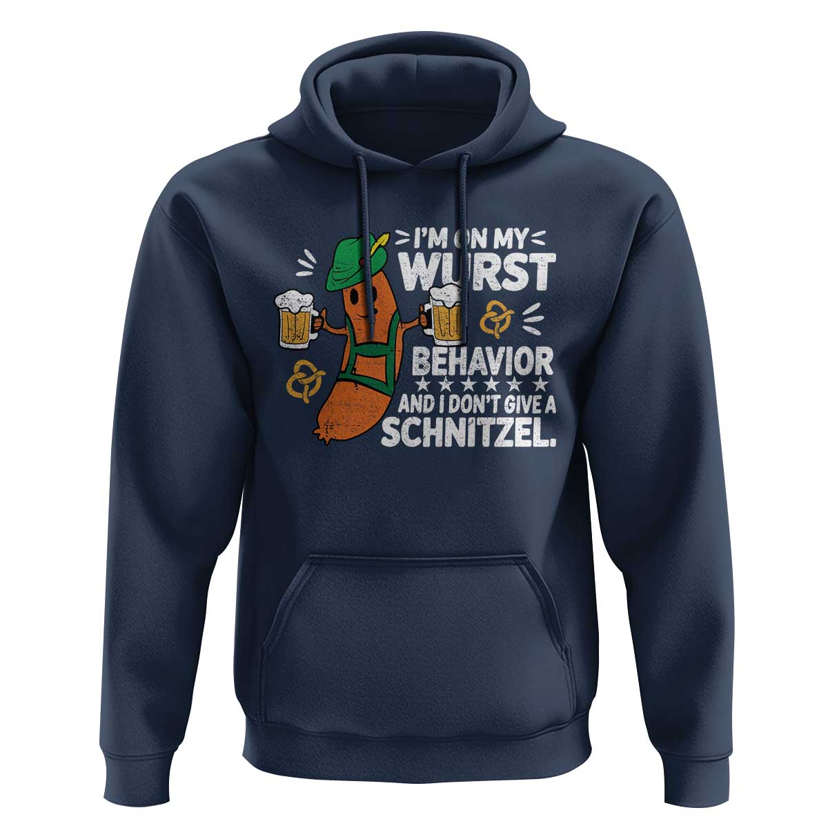 Funny Oktoberfest Hoodie On My Wurst Behavior Sarcastic German - Wonder Print Shop