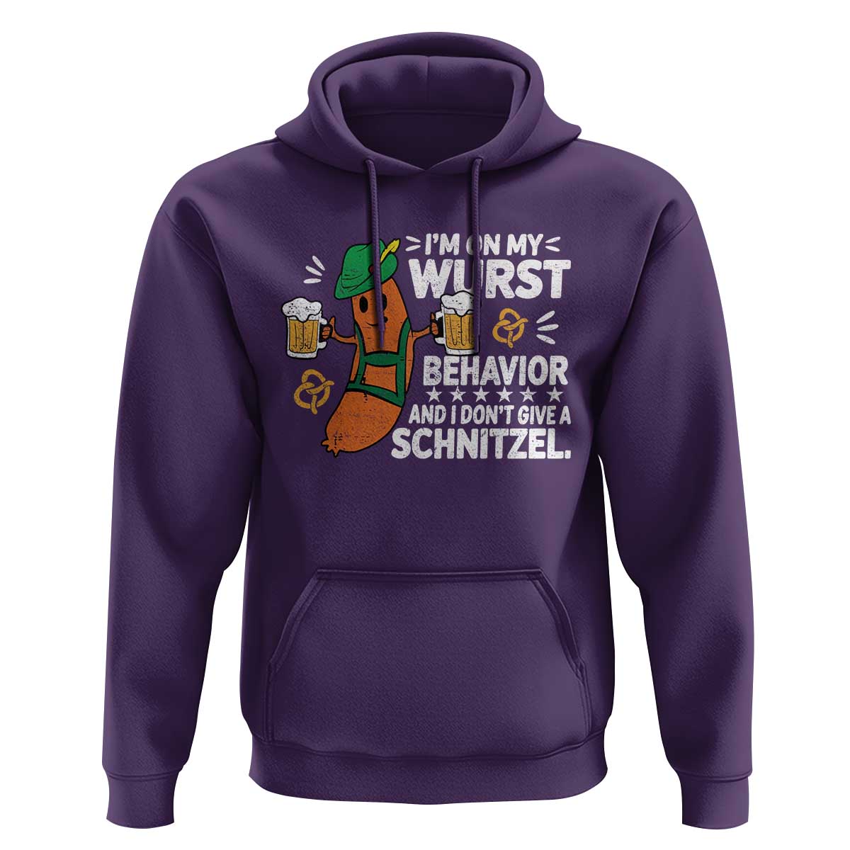 Funny Oktoberfest Hoodie On My Wurst Behavior Sarcastic German - Wonder Print Shop