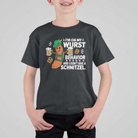 Funny Oktoberfest T Shirt For Kid On My Wurst Behavior Sarcastic German - Wonder Print Shop