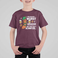 Funny Oktoberfest T Shirt For Kid On My Wurst Behavior Sarcastic German - Wonder Print Shop