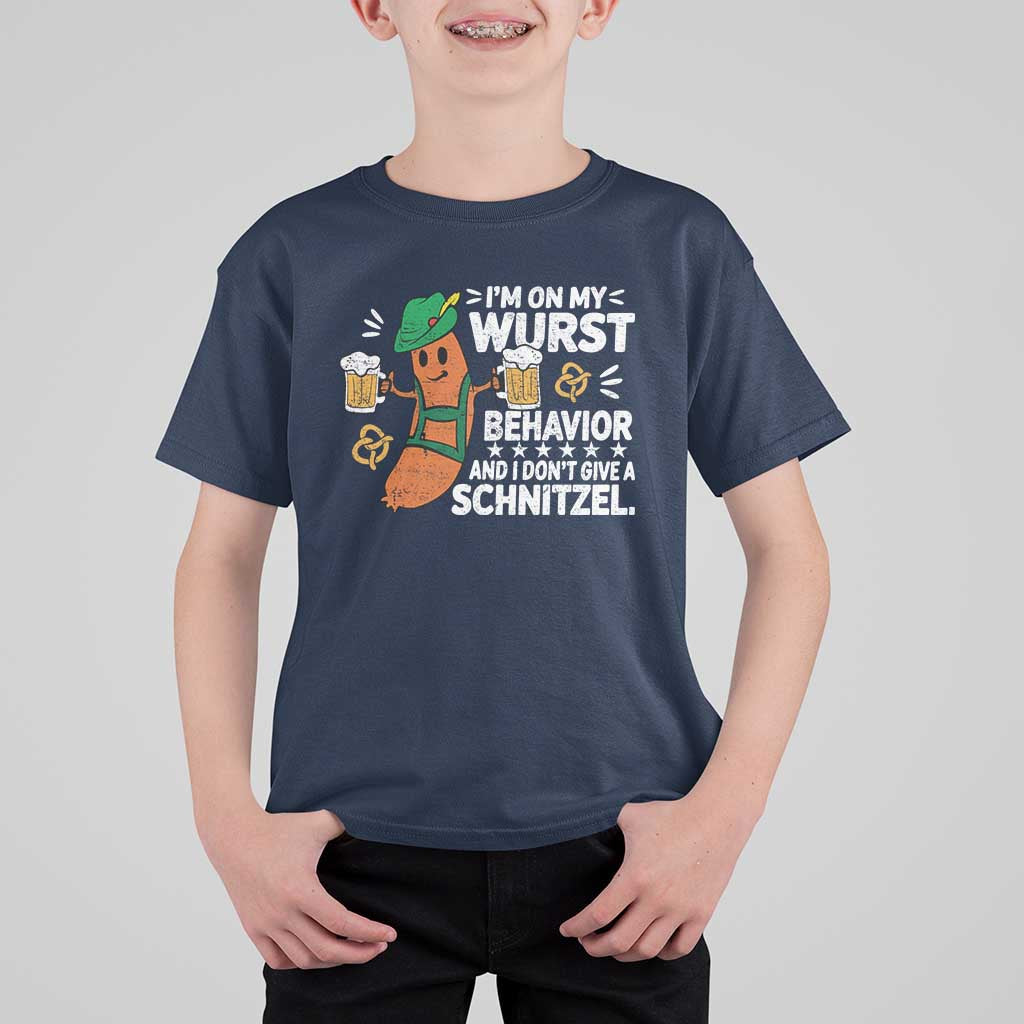 Funny Oktoberfest T Shirt For Kid On My Wurst Behavior Sarcastic German - Wonder Print Shop