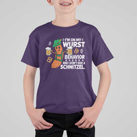 Funny Oktoberfest T Shirt For Kid On My Wurst Behavior Sarcastic German - Wonder Print Shop