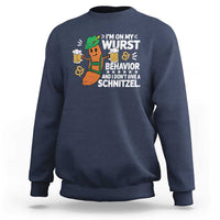 Funny Oktoberfest Sweatshirt On My Wurst Behavior Sarcastic German - Wonder Print Shop