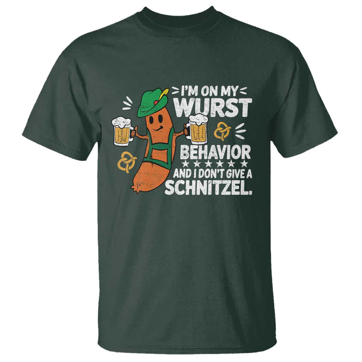 Funny Oktoberfest T Shirt On My Wurst Behavior Sarcastic German - Wonder Print Shop