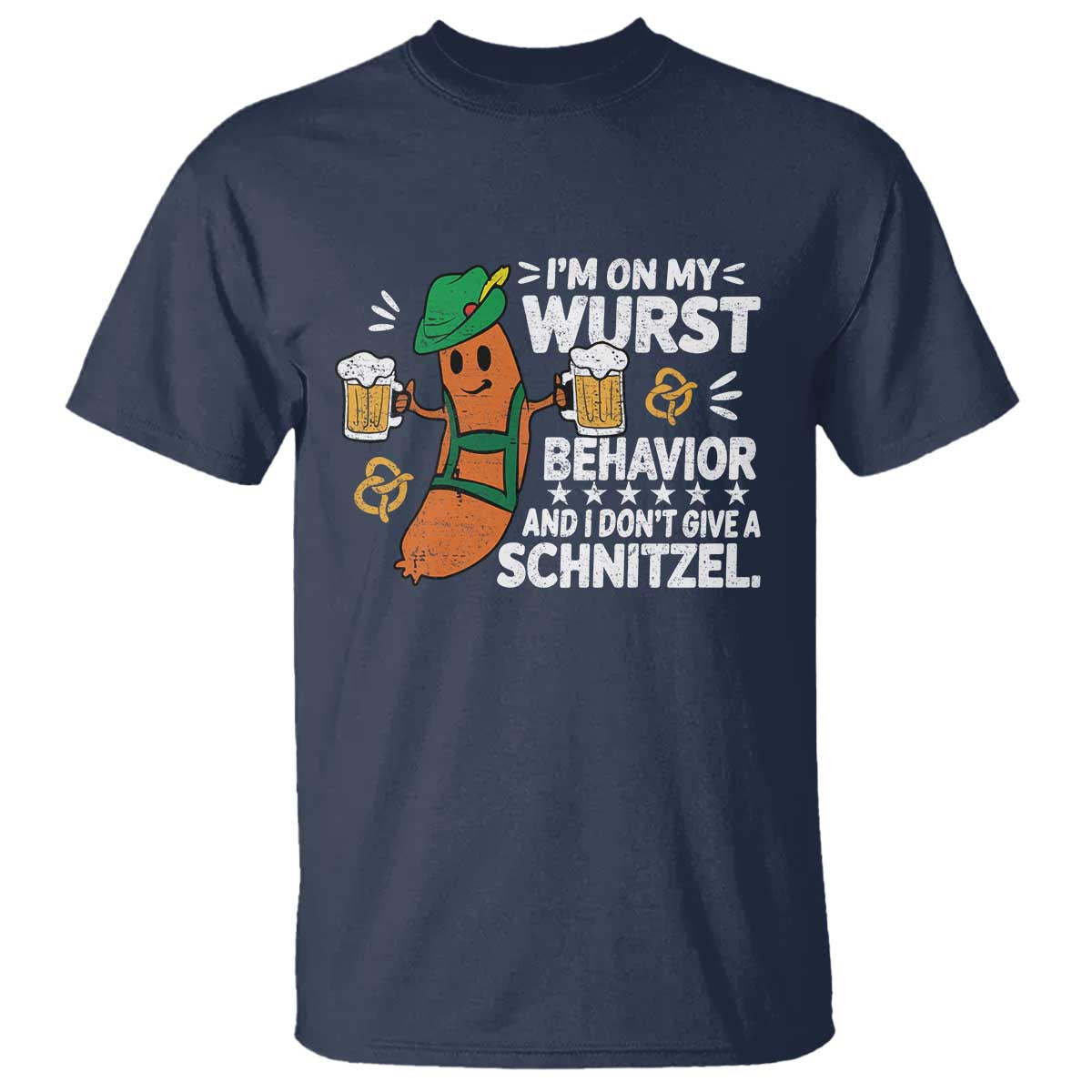 Funny Oktoberfest T Shirt On My Wurst Behavior Sarcastic German - Wonder Print Shop