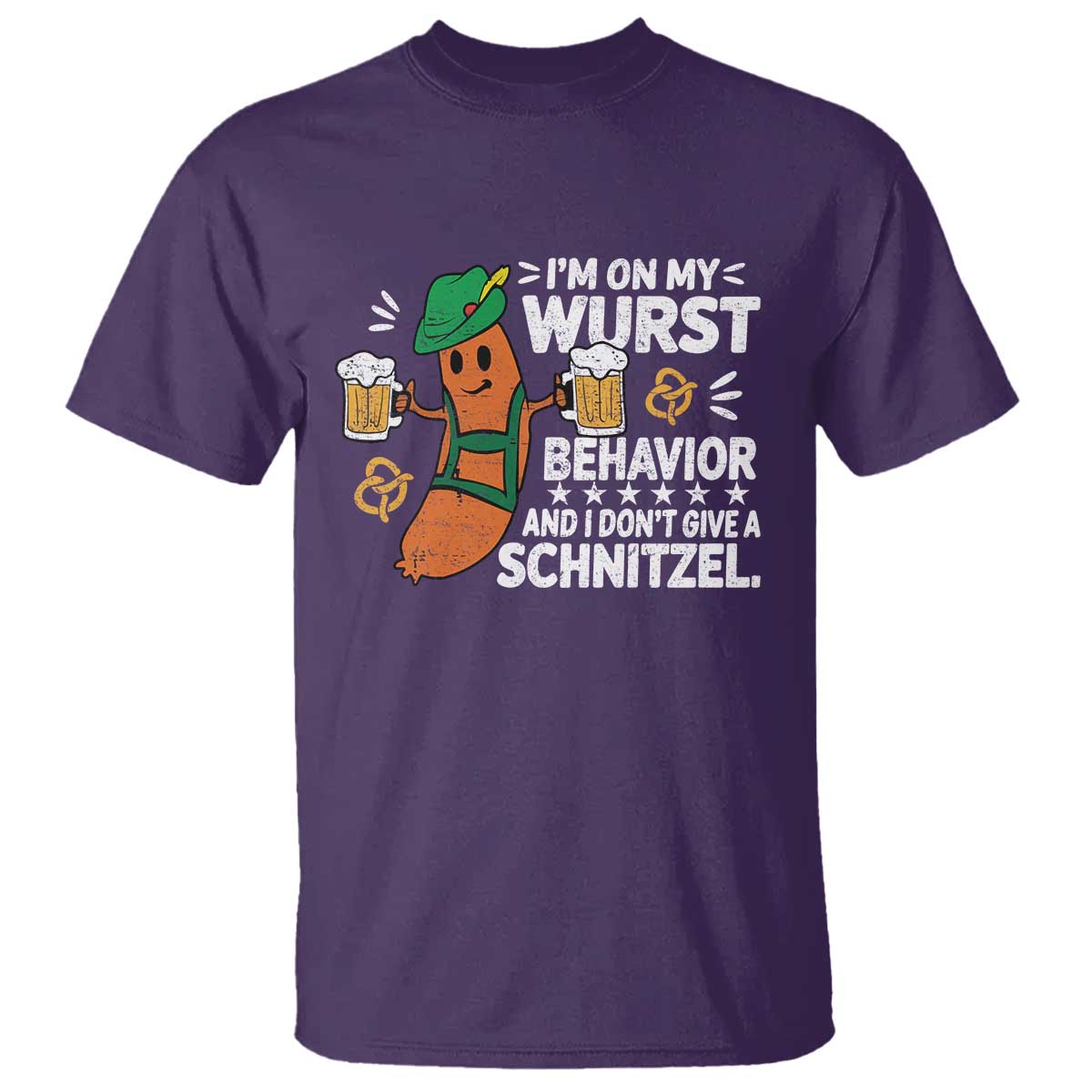 Funny Oktoberfest T Shirt On My Wurst Behavior Sarcastic German - Wonder Print Shop